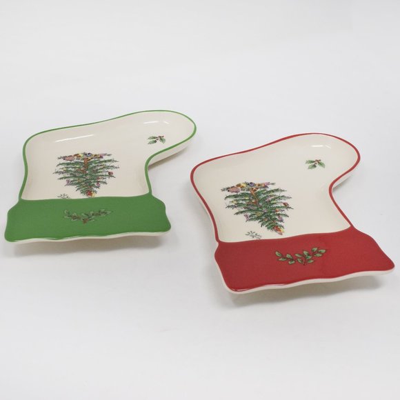 Spode Christmas Tree Stocking Dishes New in Box - Picture 10 of 11